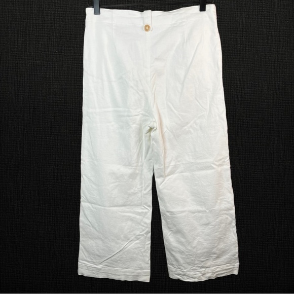 LA MIEL White Wide-Leg Cropped Pants - Picture 2 of 4